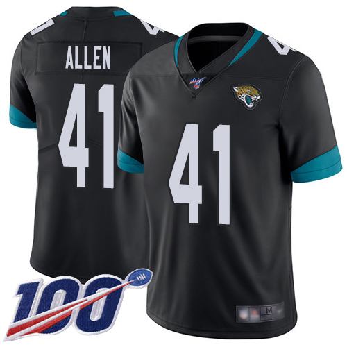 Nike  Jaguars #41 Josh Allen Black Team Color Men Stitched NFL 100th Season Vapor Limited Jersey->jacksonville jaguars->NFL Jersey